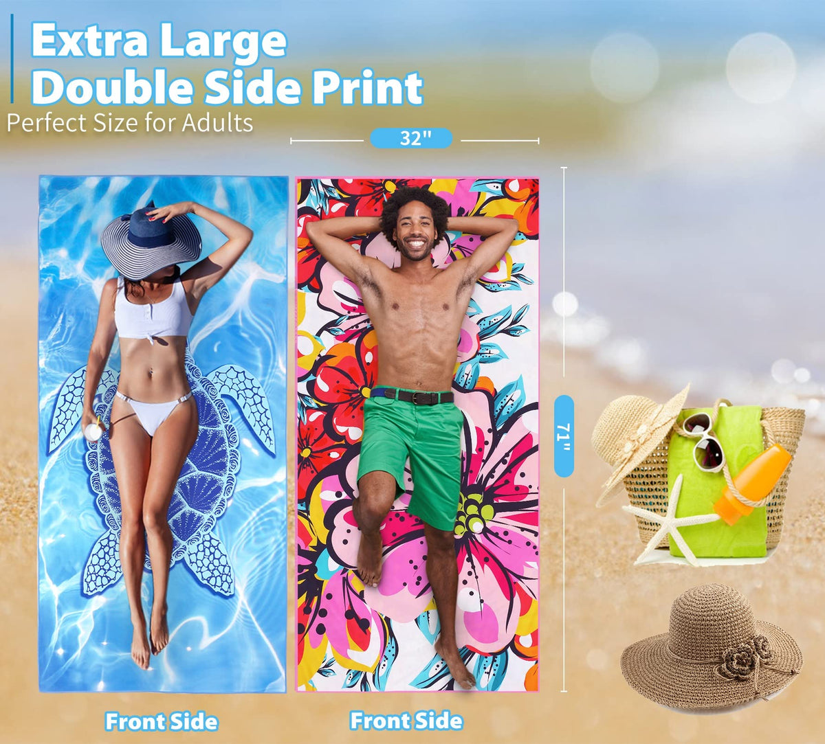 TwoYek microfiber towel sand-free surface helps keep sand at bay.