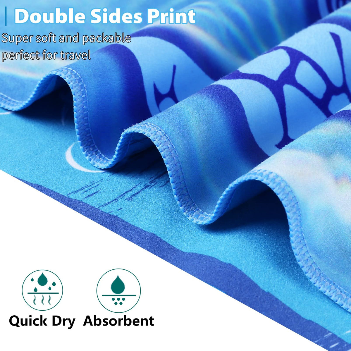 TwoYek microfiber towel ideal for yoga, gym, and outdoors.