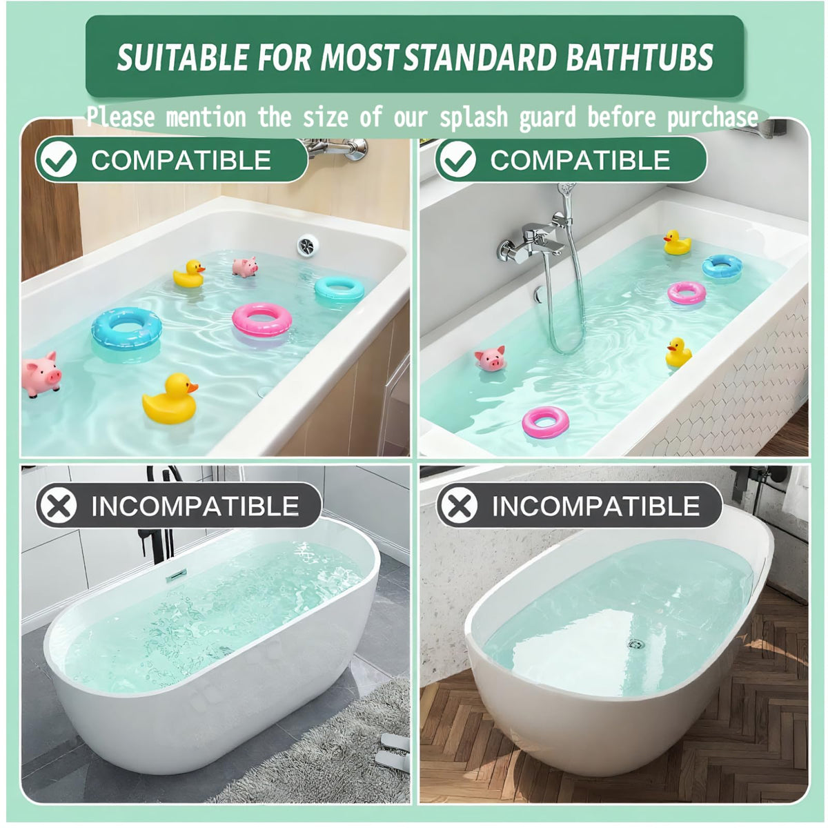 TYASDBA easy to install and folds flat for compact storage after baths.