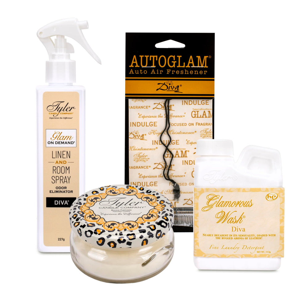 Tyler Candle Company Diva On Demand room spray refreshes any space instantly.