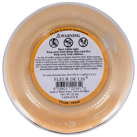 TYLER Fleur de Lis candle poured wax close-up highlights texture.