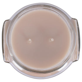 Close-up of the glass jar reveals Tyler Candles’ elegant, clean design.