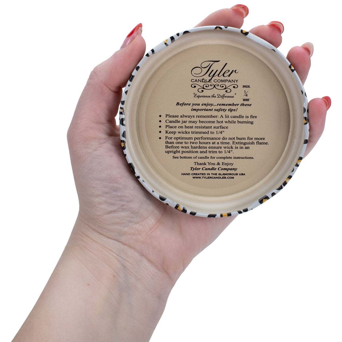 Packaging and label emphasize quality craftsmanship and premium scent.