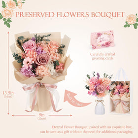 TYL&amp;TYS luxury gift box pink rose bouquet ready to gift