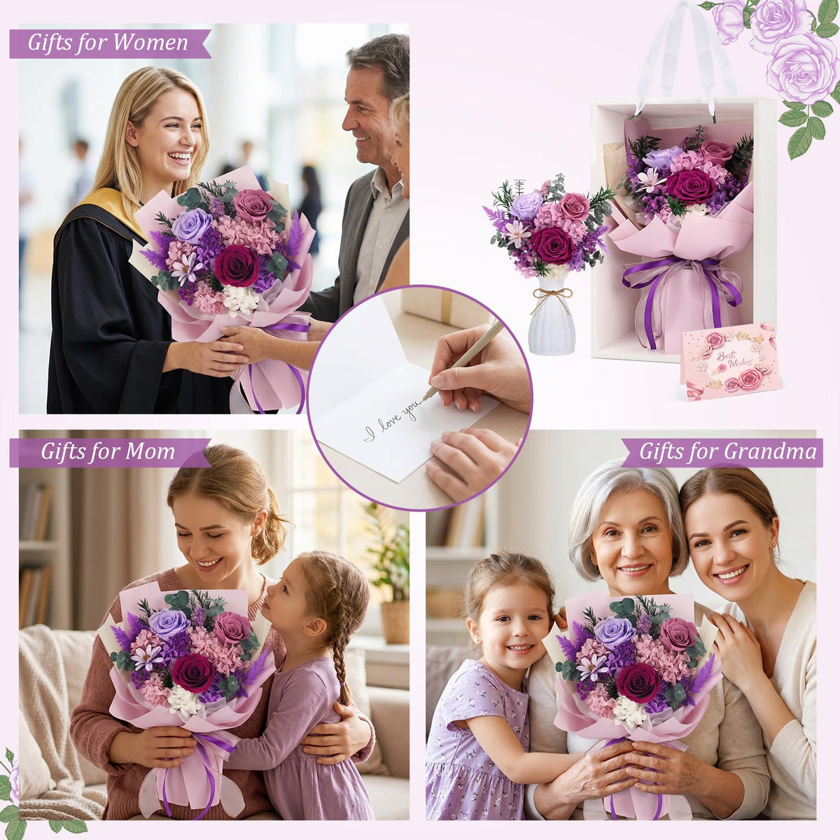 TYL&TYS Elegant white vase included for a sleek display.
