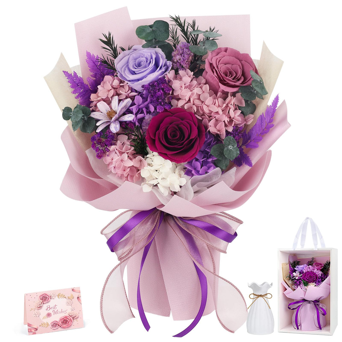 TYL&TYS Forever Rose bouquet ready to deliver, long-lasting elegance for special occasions.