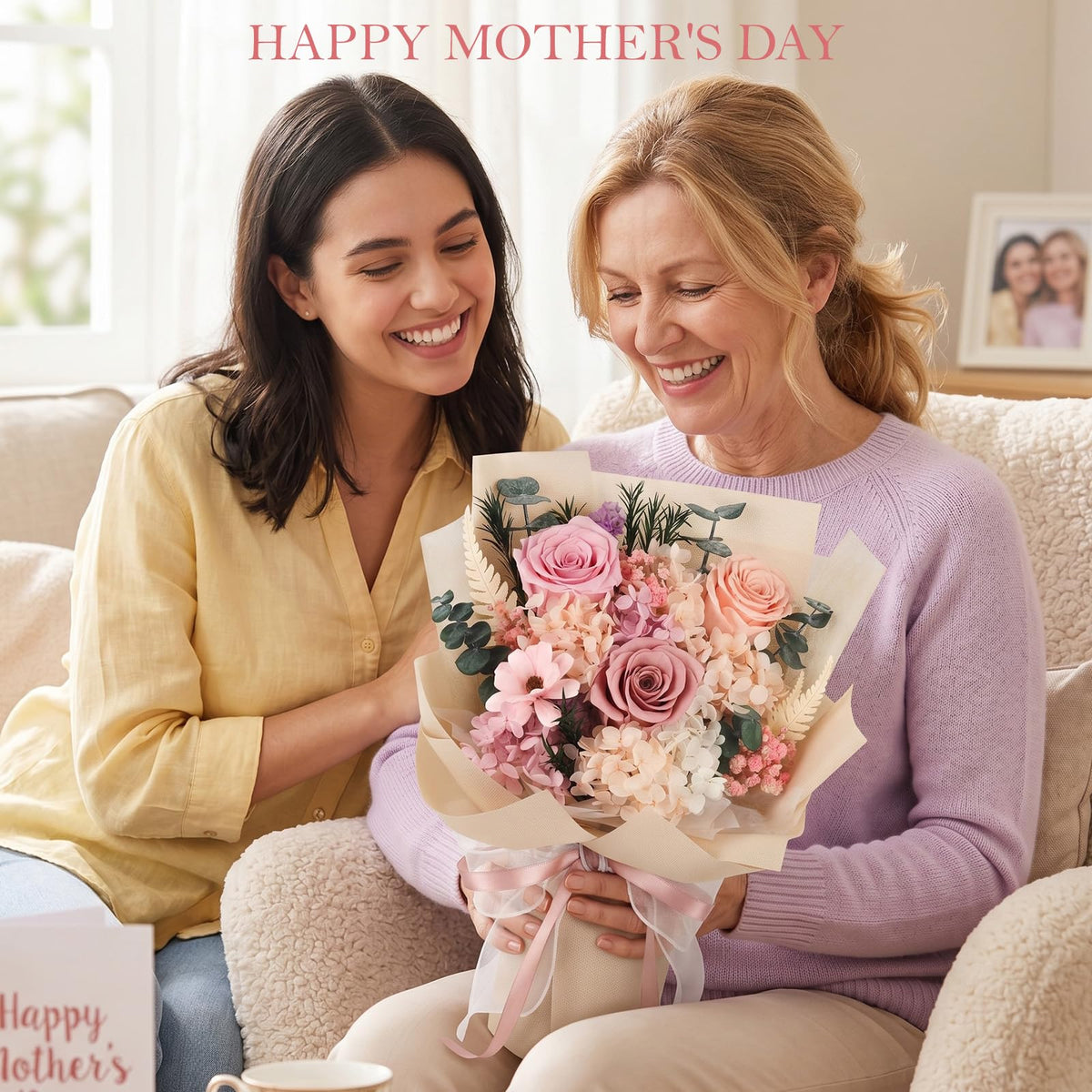 TYL&amp;TYS bouquet with vase pink clean presentation for any room