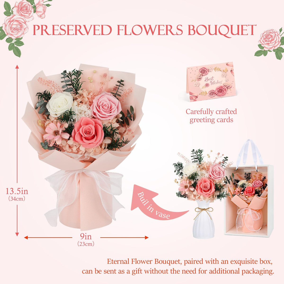 TYL&TYS premium rose bouquet for memories that endure without watering