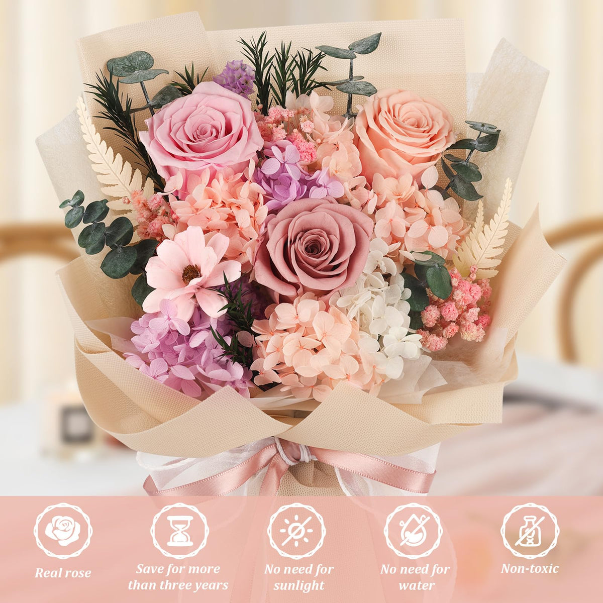 TYL&amp;TYS soft-fragrance preserved roses offer subtle scent for home