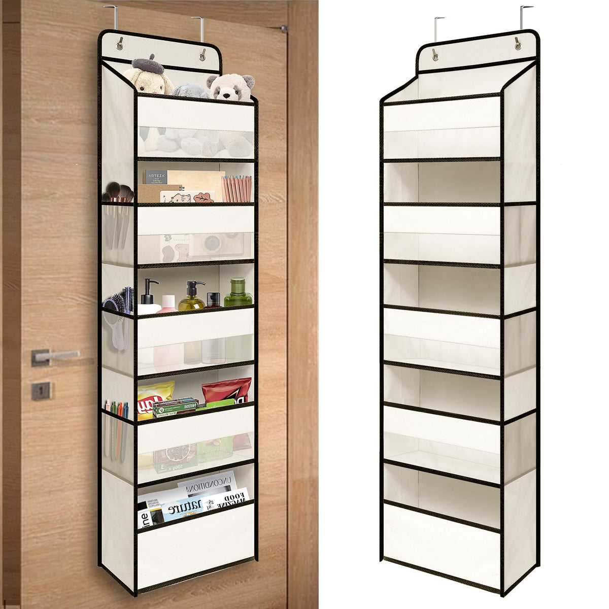 TYMENSH over door organizer front view with 5 pockets for quick access