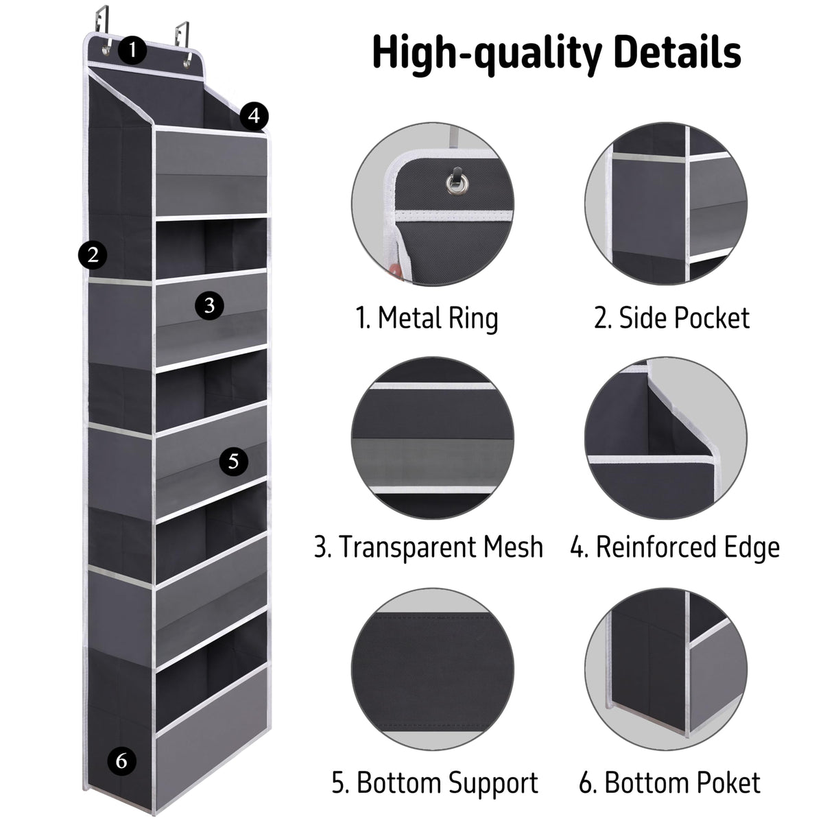 TYMENSH Over Door Organizer filled with cosmetics and baby essentials for quick reach.