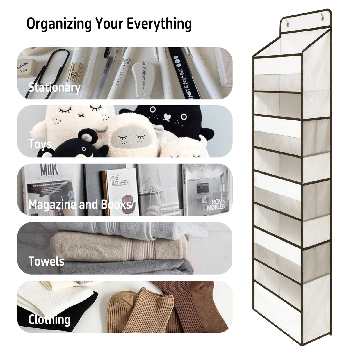 TYMENSH organizer in dorm room setup showcasing versatile storage
