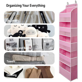 TYMENSH Over Door Organizer six side mesh pockets for small essentials.