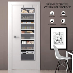 TYMENSH Over Door Organizer side panel showing reinforced frame for stable storage.