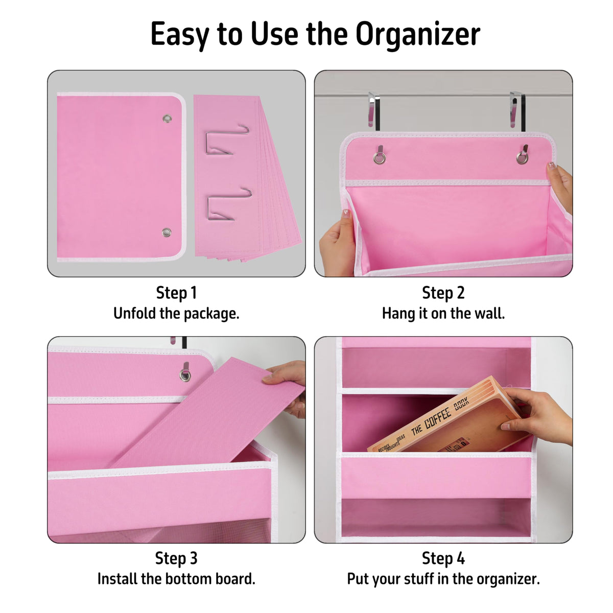 TYMENSH Over Door Organizer tool-free install on standard doors for quick setup.