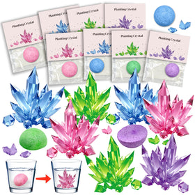 Tymokcall 16pcs crystal growing kit package ready for gifting and party favors.