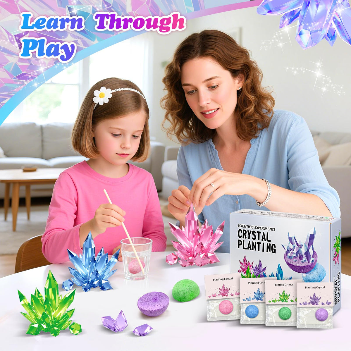 Tymokcall kids science experiment crystal station promotes concentration.