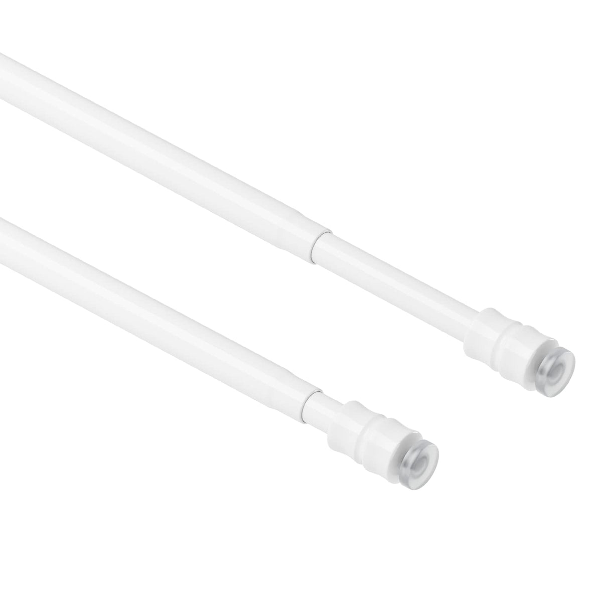 TYRON 2Pcs thin spring tension rod mounted in a window for adjustable, drill-free curtain setup.