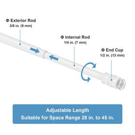 TYRON 2Pcs thin spring tension rod no-drill installation for quick, damage-free setup.