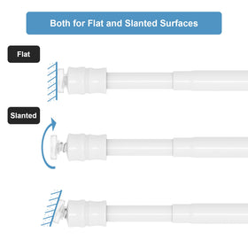 TYRON 2Pcs thin spring tension rod on a slanted surface shows flexible placement.
