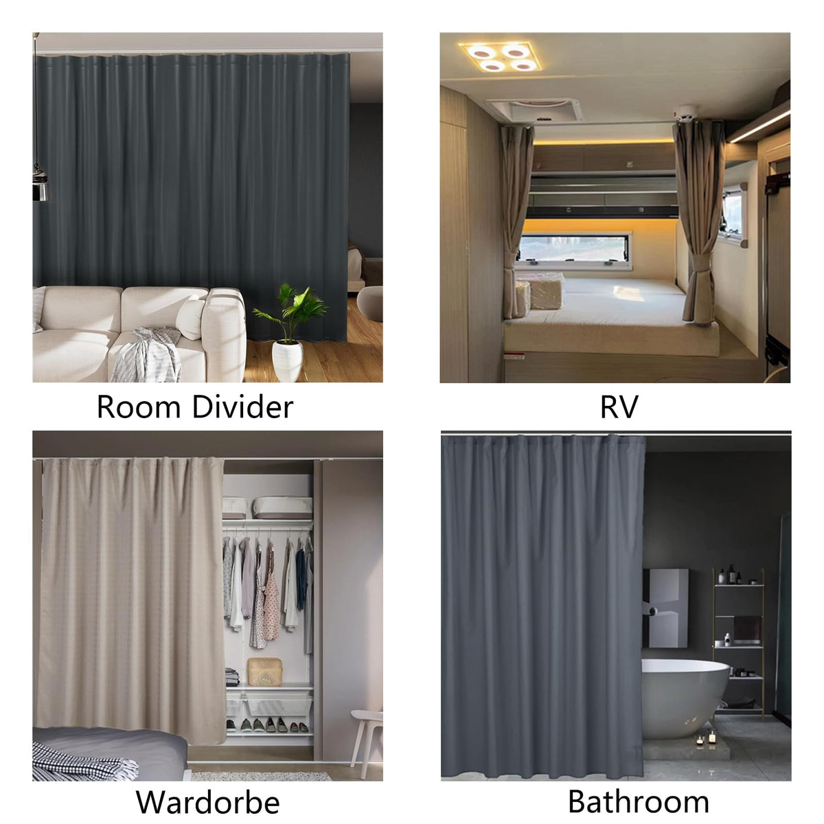 TYRON curtain track used as a room divider with smooth movement