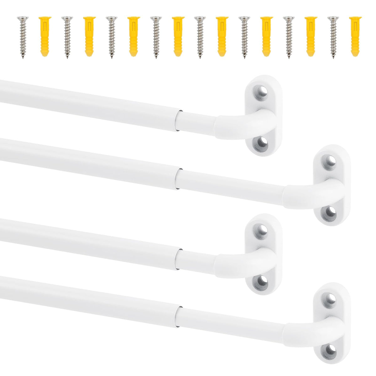 TYRON screwed sash rod 18-30 inch white; adjustable fit for lightweight curtains.