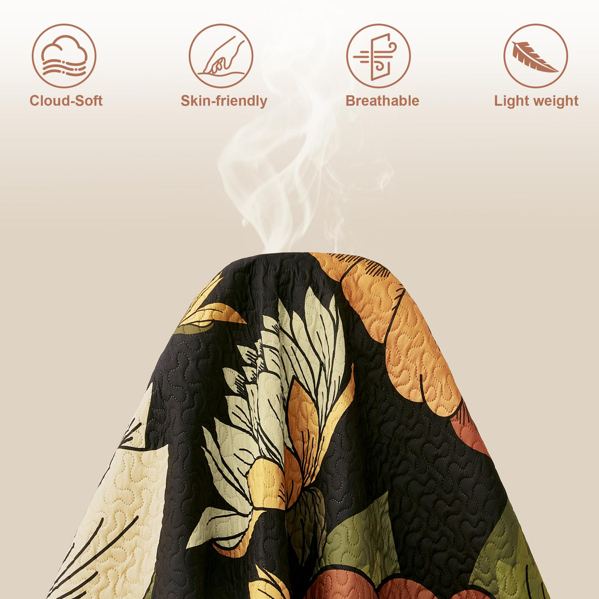 Tyrot all-season bedspread provides versatile year-round comfort.