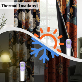 Tyrot thermal-insulated drapes help regulate room temperature and reduce glare.