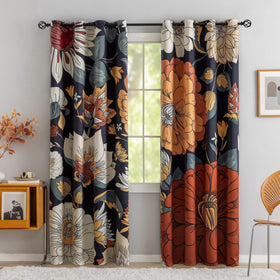 Tyrot botanical floral blackout curtains brighten bedrooms while blocking light for peaceful nights.