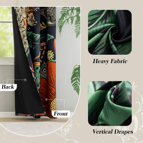 Tyrot blackout curtains colorful botanical design emphasizes aesthetic while providing privacy.
