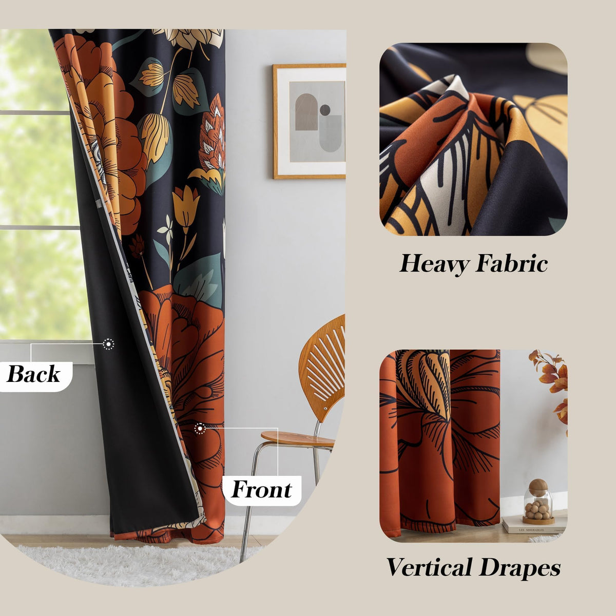 Tyrot boho-style curtains add vibrant decor and a cozy vibe to living spaces.