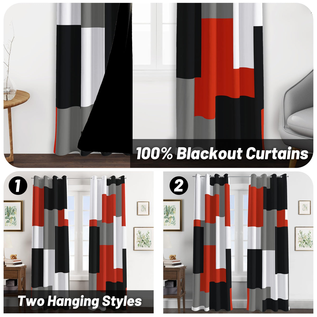 Tyrot geometric pattern curtains close-up showcase bold modern design