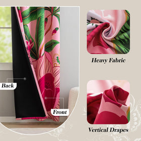 Tyrot Pink Boho Floral blackout curtains panel 6 inspires playful texture for kids' rooms and nurseries.