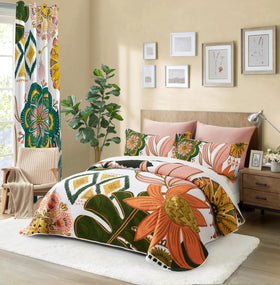 Tyrot queen quilt with two shams for a cohesive, hotel-like look.