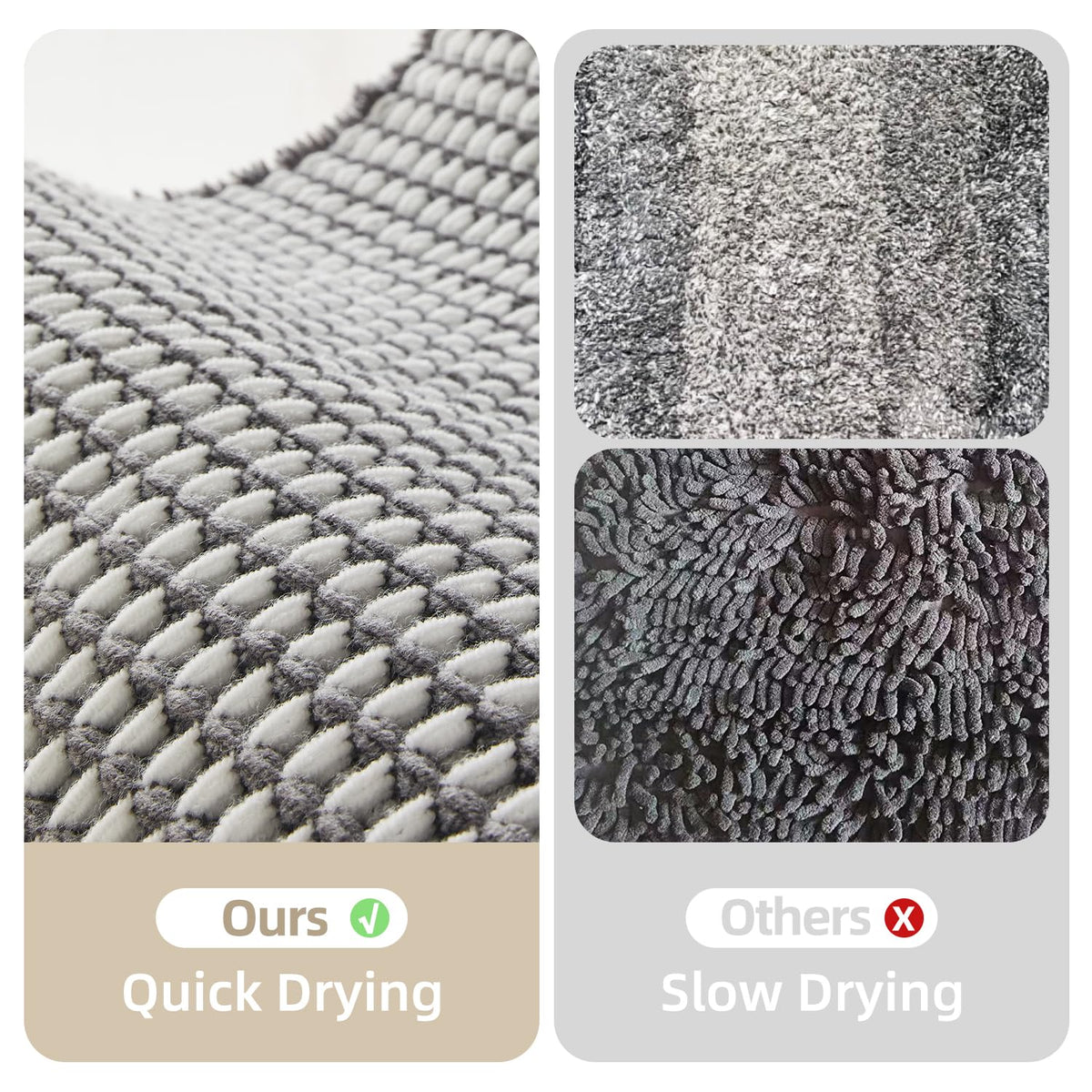 TYUU 30x20 mat size fits standard bathrooms and spaces