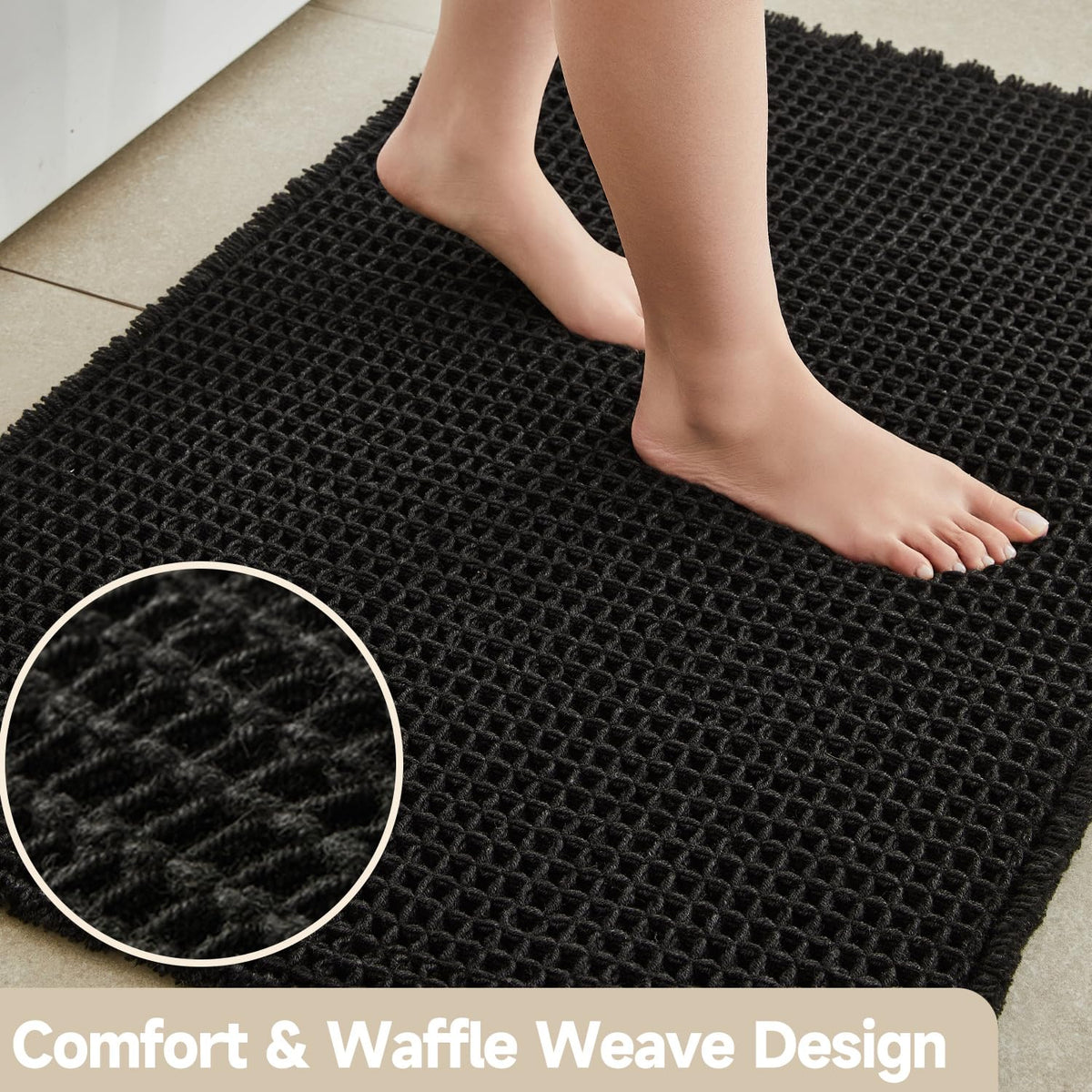TYUU absorbent waffle mat with quick-dry performance after showers