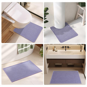 TYUU bathroom runner rug adds coordinated comfort from sink to tub.