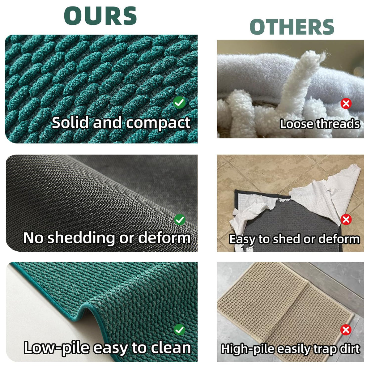 TYUU bathroom mat machine washable for easy cleaning and durability