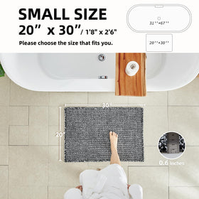 TYUU waffle bath mat showing non-slip backing for secure placement on smooth bathroom floors.