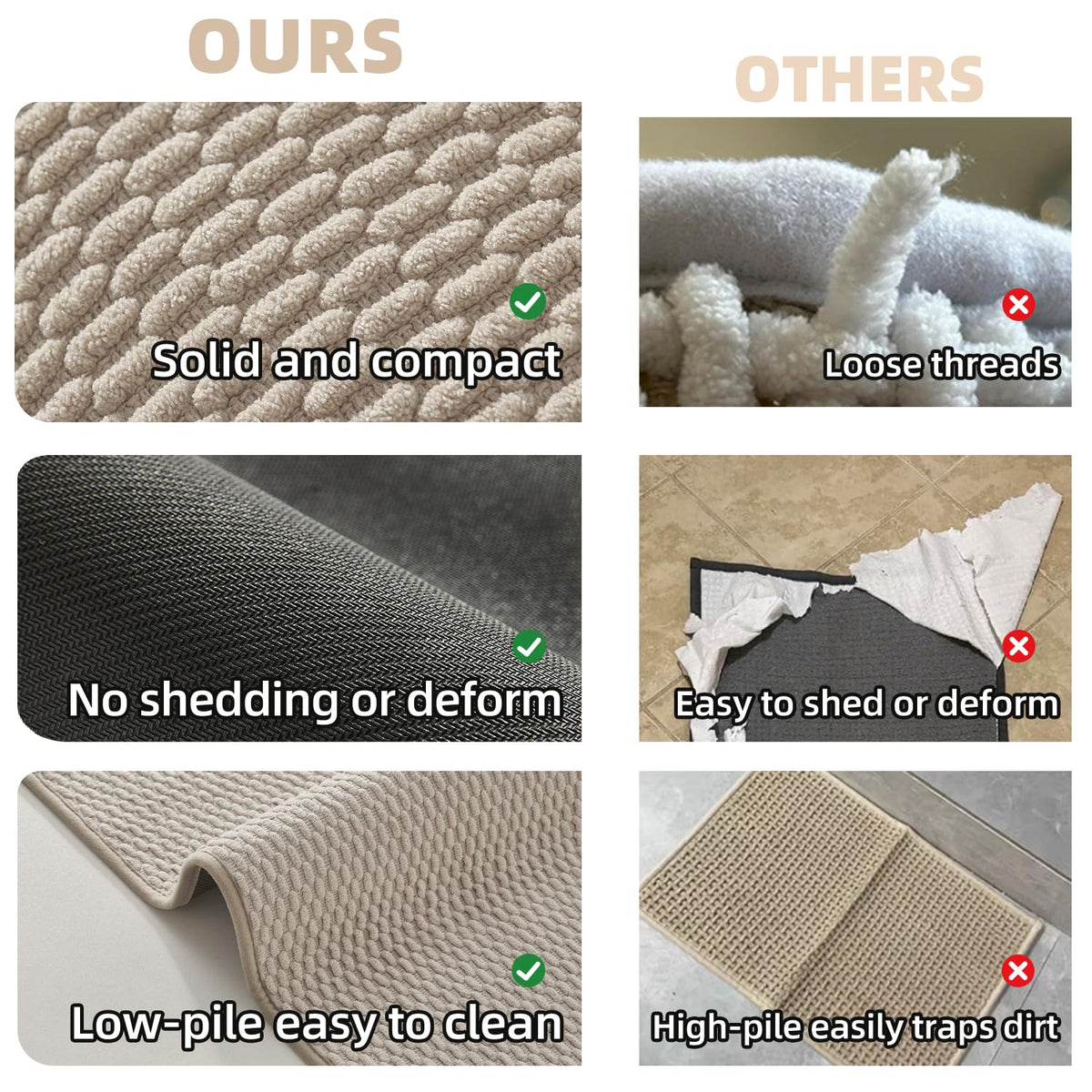 TYUU beige bathroom rug complements modern decor