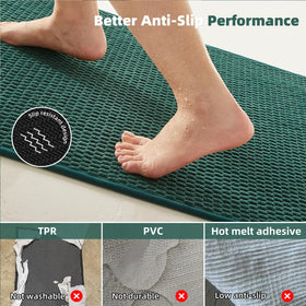 TYUU low-pile woven rug offers soft comfort without bulk