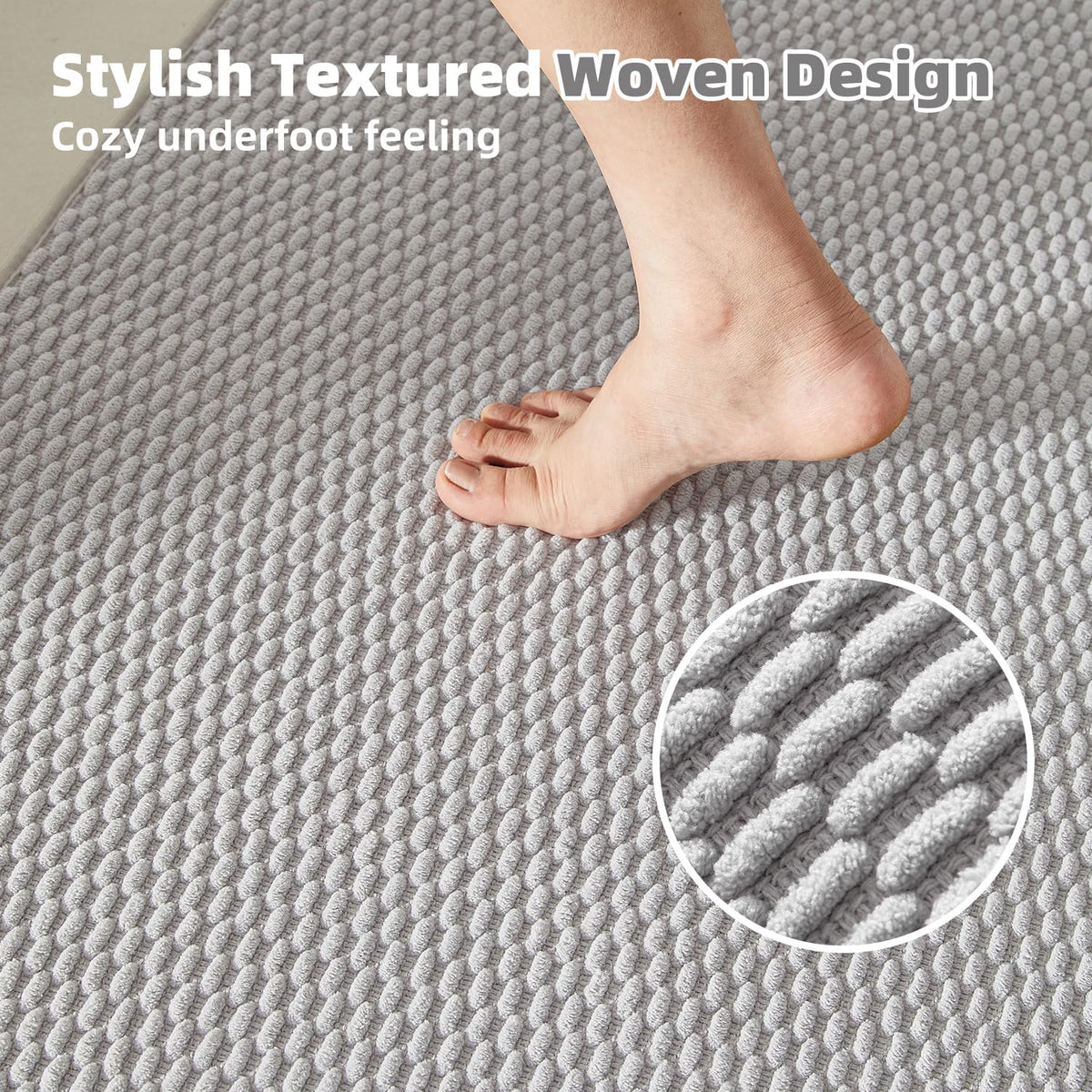 TYUU bathroom rug quick-dry design keeps floors drier after bathing