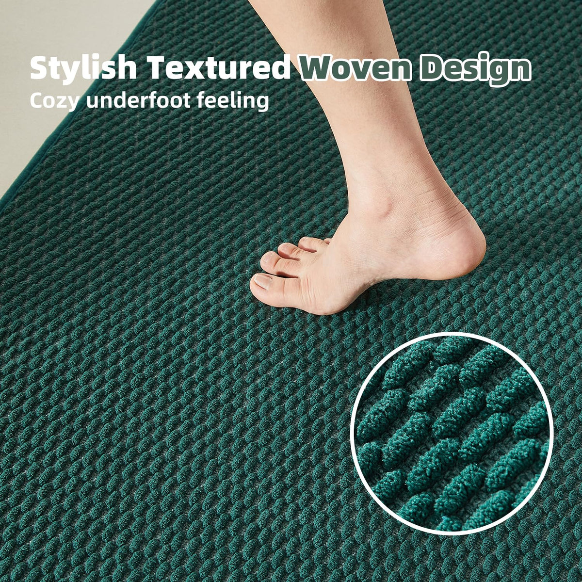 TYUU quick-dry bathroom rug soaks up water and dries quickly