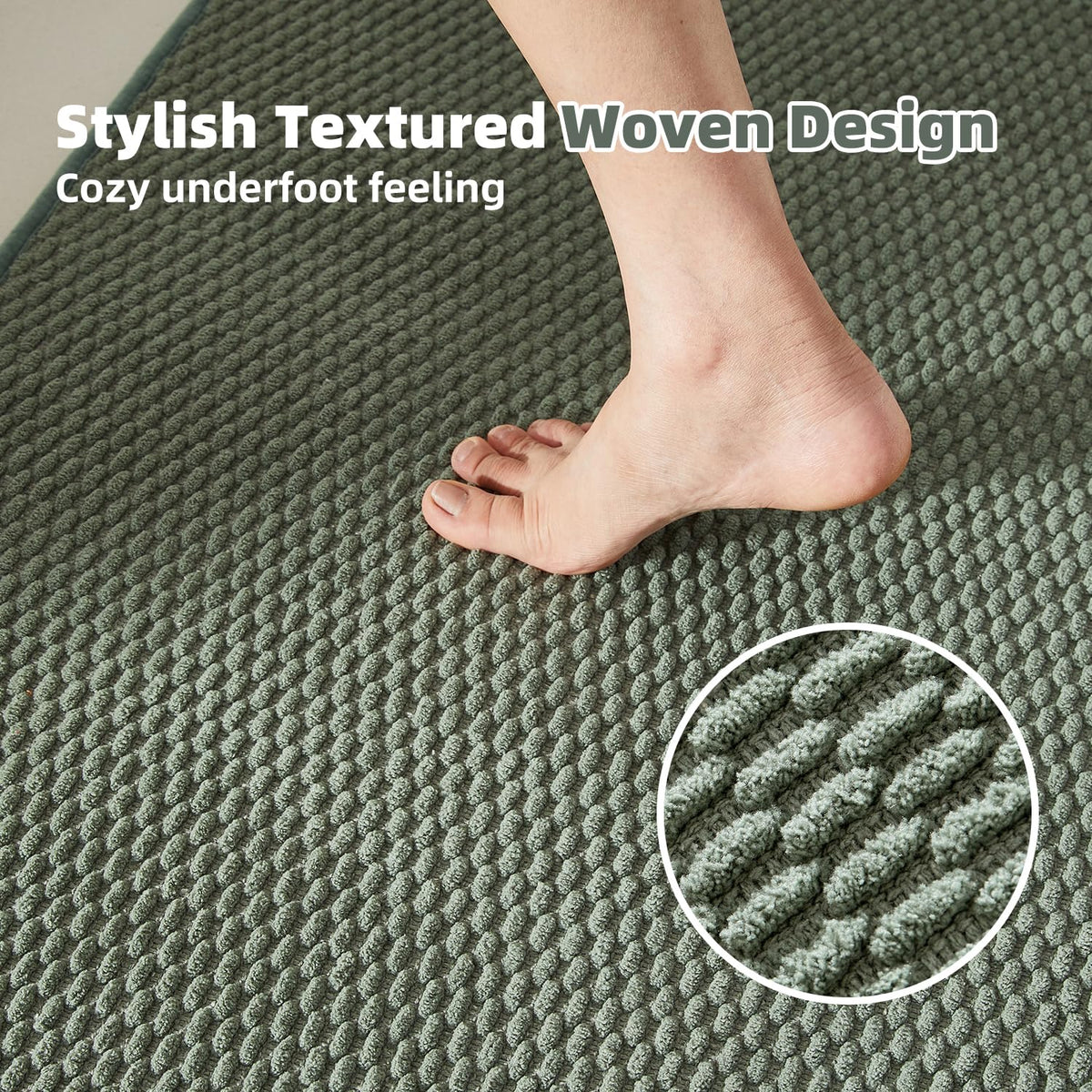 TYUU super absorbent bath mat keeps feet dry