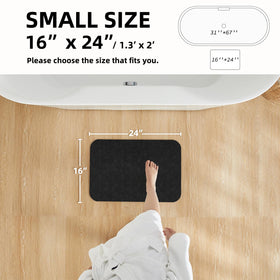 TYUU Black Bath Mat absorbent texture catches water quickly after shower