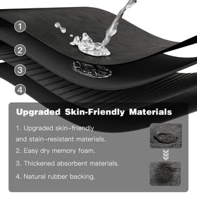 TYUU Black Bath Mat easy-care surface is wipe-clean and dirt resistant