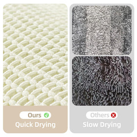 TYUU Cream White Rug Detail Highlights Texture and Color.