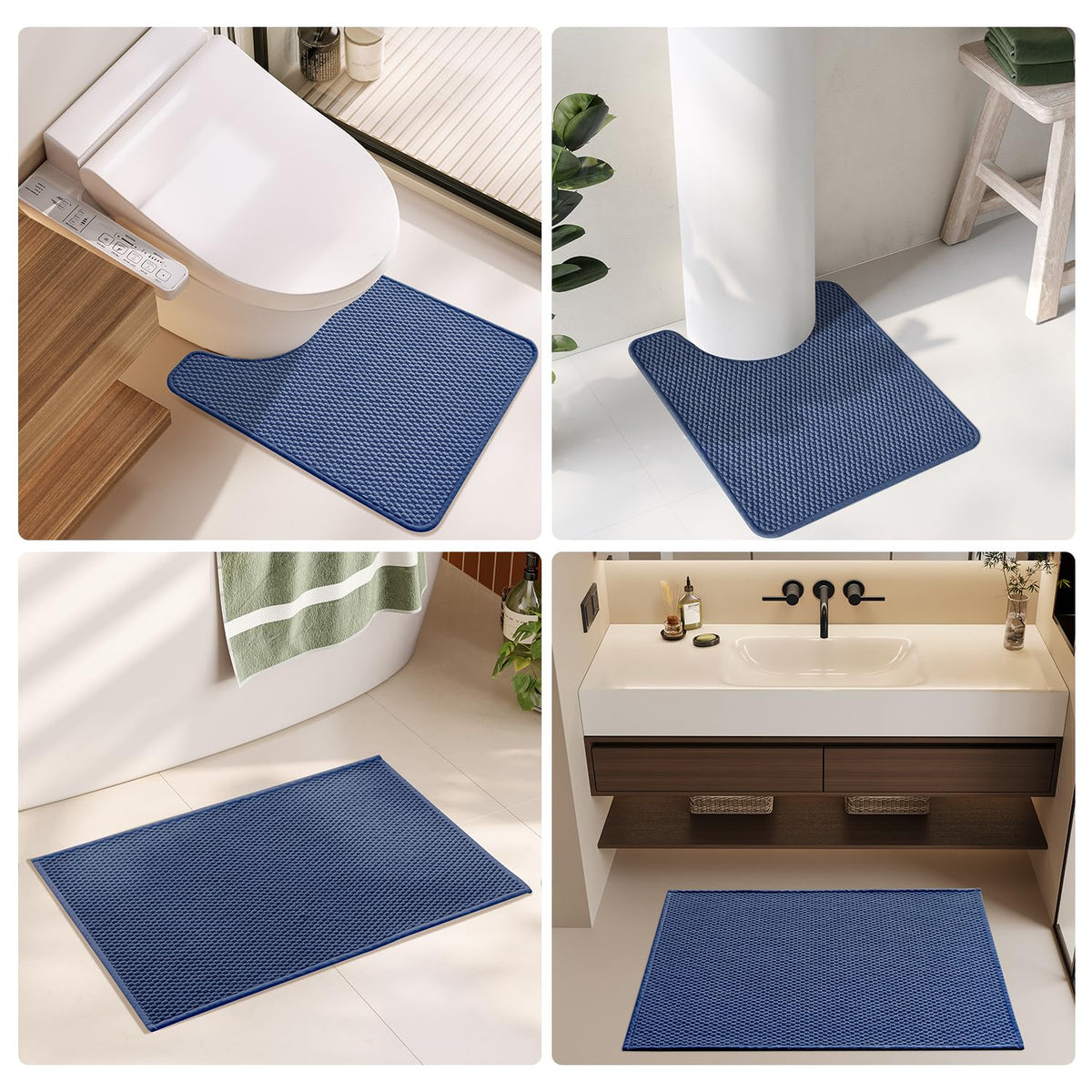 TYUU multi-use rug fits sinks, showers, or tub area.