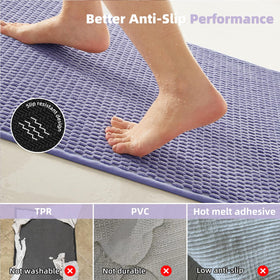 TYUU machine-washable bath rug for easy cleaning and long-lasting use.