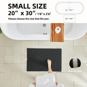 TYUU non-slip backing keeps rug secure on smooth bathroom floors